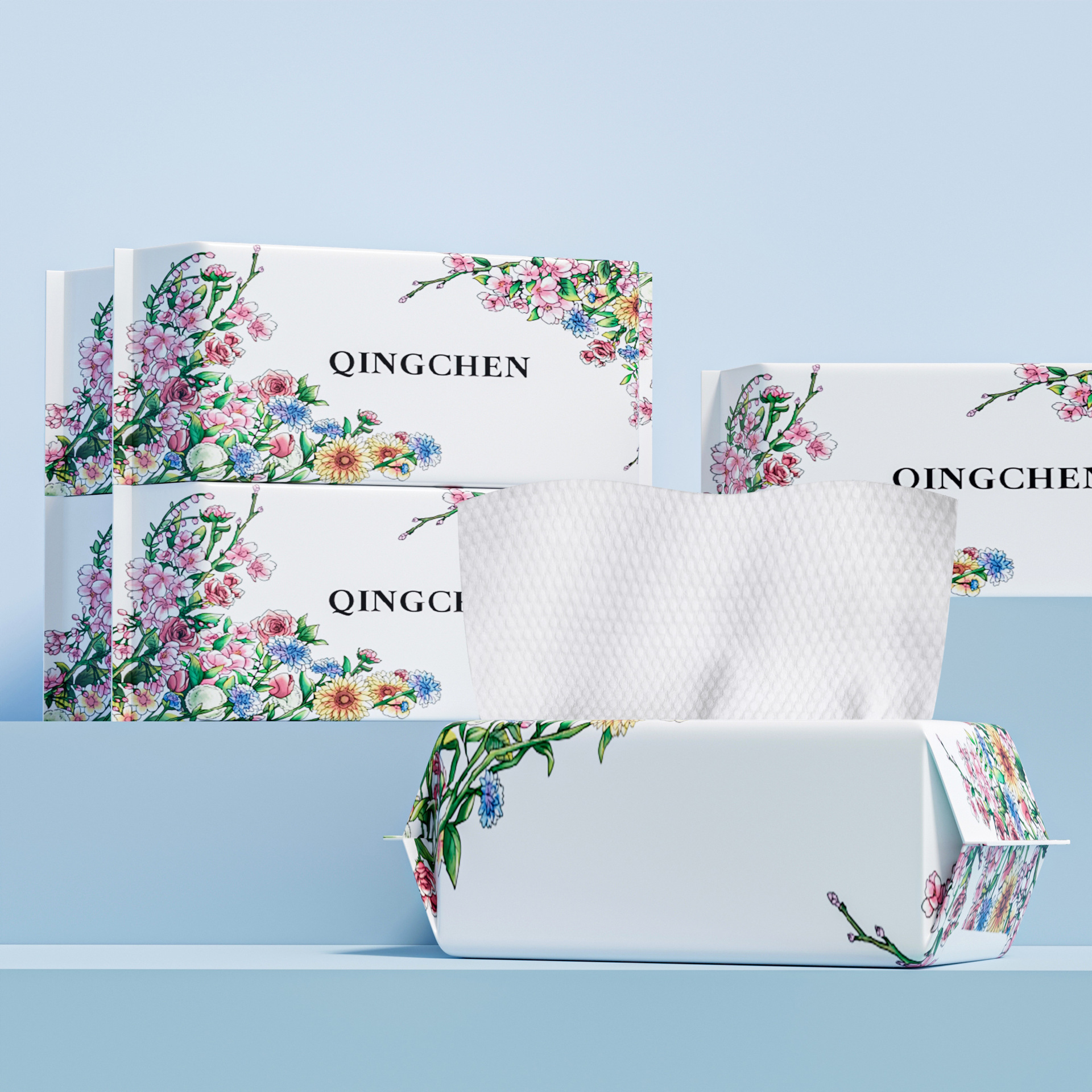 Picture of Wash towel disposable thickened disposable cotton soft face cleansing towel dry and wet dual-use face cleansing towel English packaging wholesale
