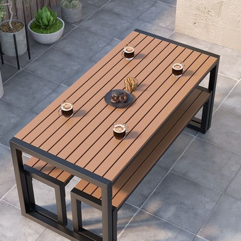 Outdoor Table and Chair Courtyard Combination Cafe Outdoor Open-Air Balcony Garden Terrace Leisure Long Beer Dining Table and Chairs
