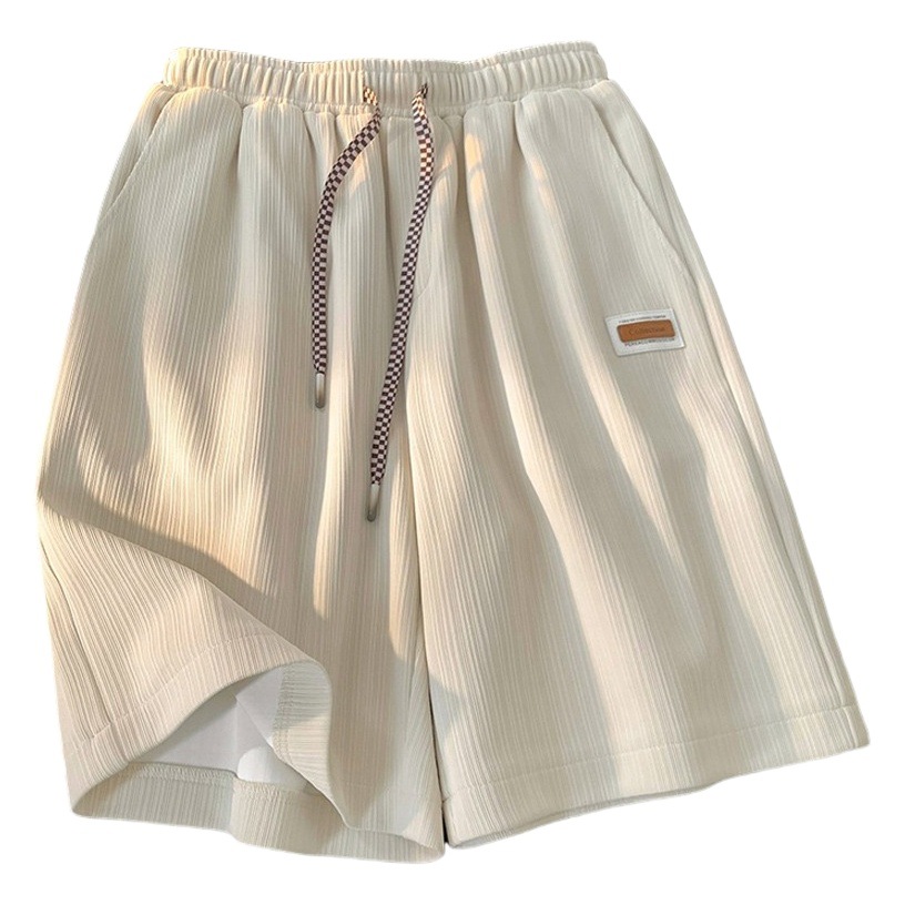 Ice Silk Shorts Women's Summer Outer Wear Sports Casual Elastic High Waist Loose All-match Home Wide Leg Pants Mid-length Pants