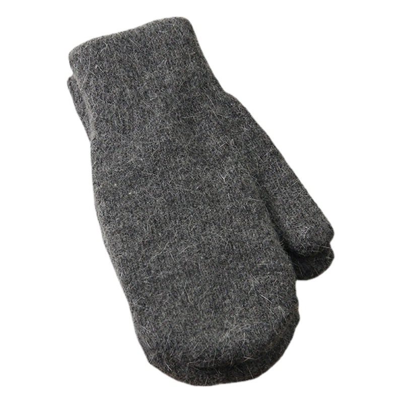 Rabbit Hair Gloves Women's South Korea All-match Solid Color Wool Finger fleece-lined Thickened Winter Warm Knitted Gloves for Couple