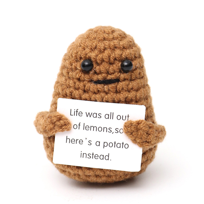 Picture of Cross-Border Hot-Selling Wool Crochet Positive Energy Potato Knitted Wool Cucumber Positive Energy Wool Crocheted Doll Finished Product