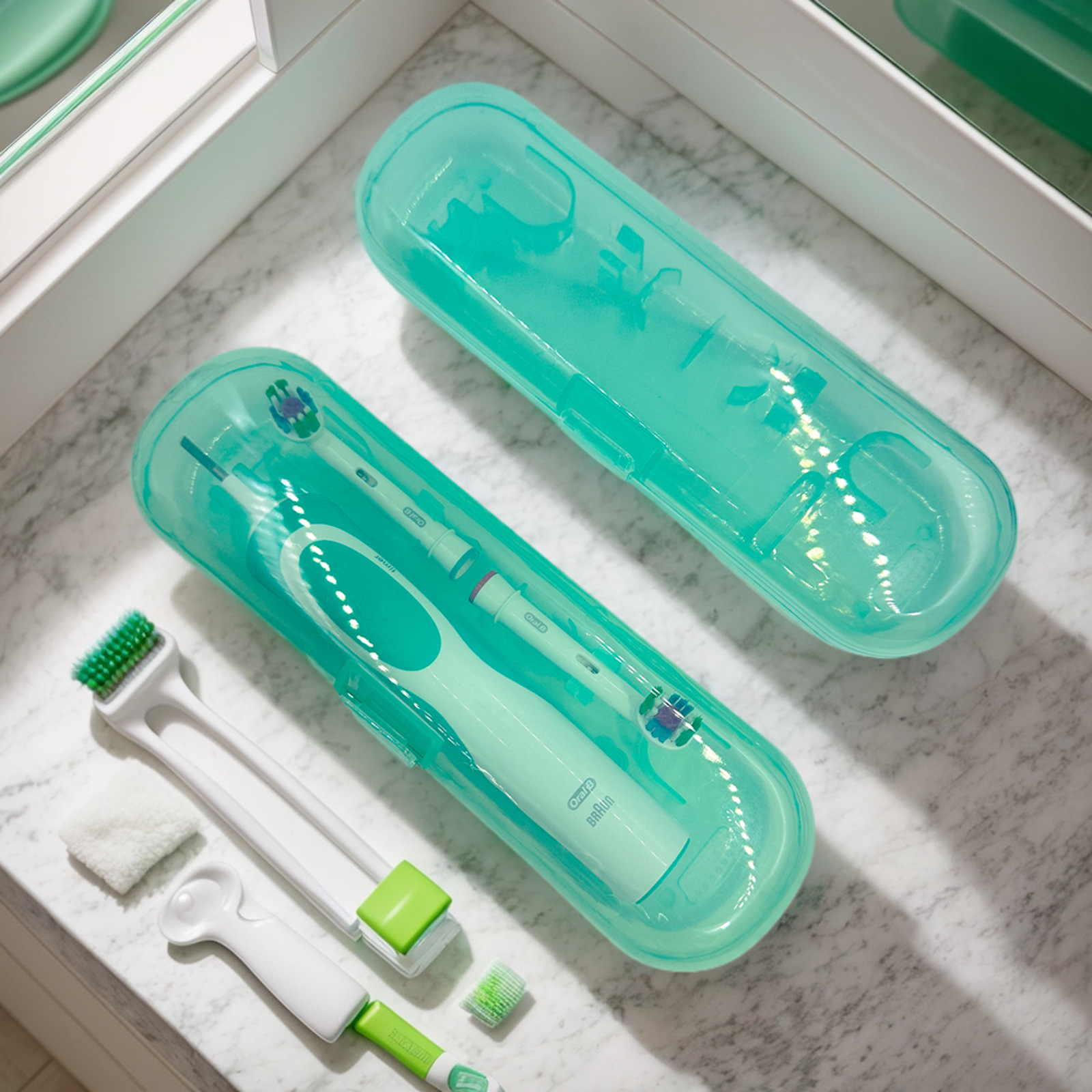 2 Pack Universal Electric Toothbrush Box Portable Storage Box Travel Box Storage Bag Toothbrush Box Couples