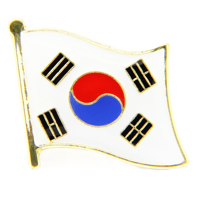 South Korea metal FLAG BADGE FLAG jewelry South Korea FLAG LAPEL PIN BADGE 74