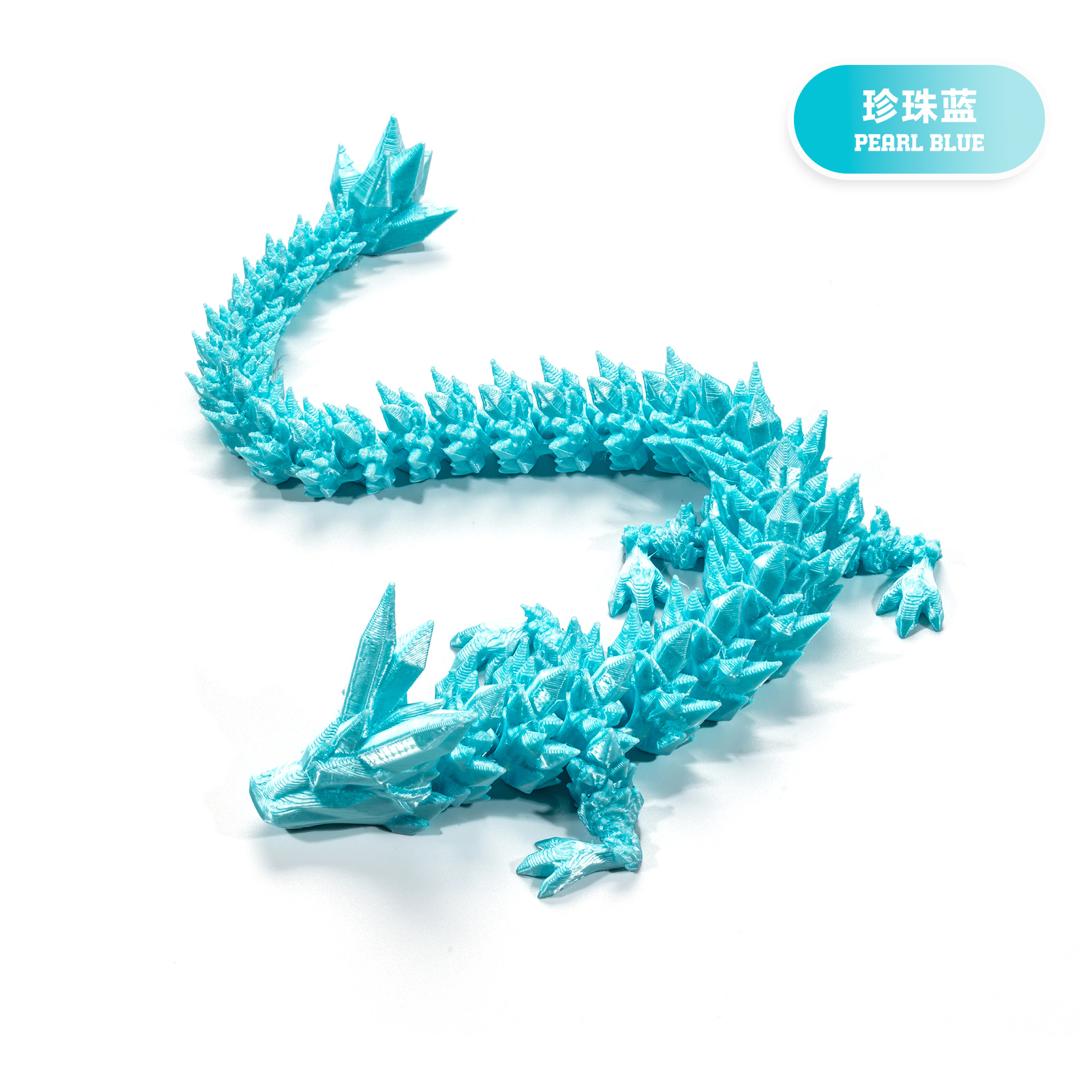 Picture of 3D printing cross-border hot selling ornaments joint movable Crystal Gem dragon ornaments hand-made suit dragon decoration