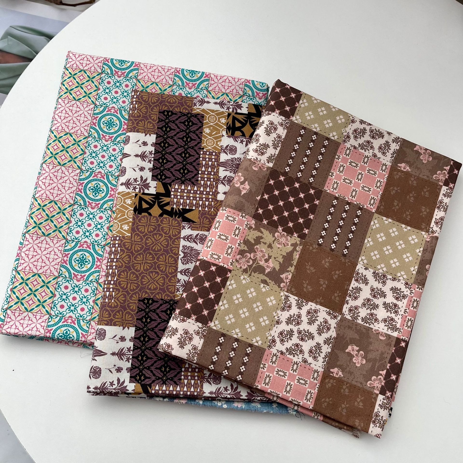 Cotton 60-Count Poplin Digital Printing Ethnic Style Patchwork Bags Cheongsam Dress Home Wear Fabric