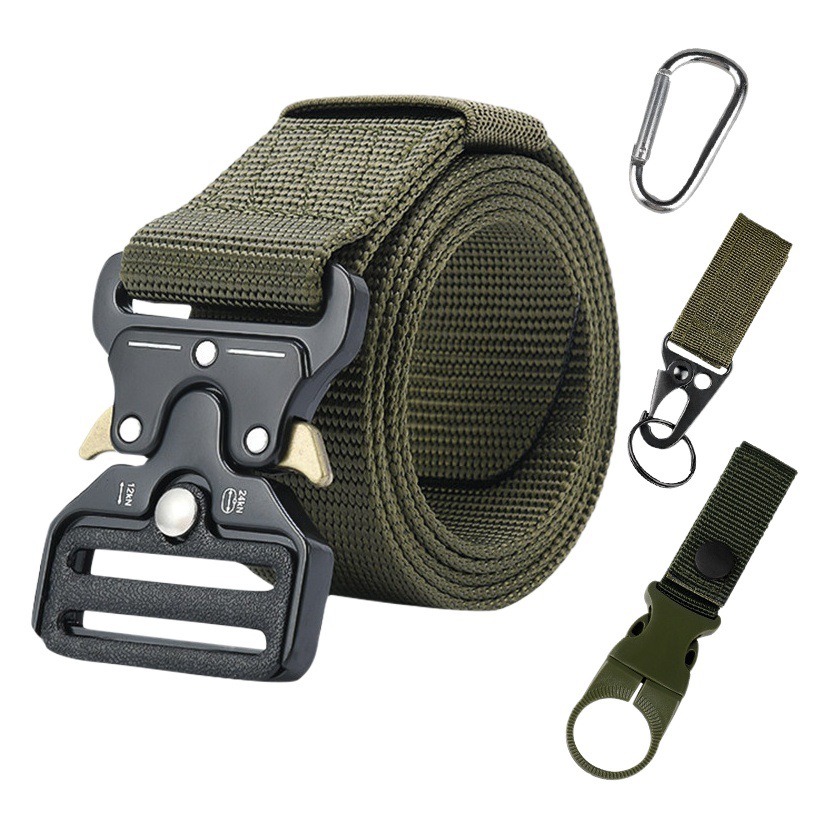 Amazon Best Selling Tactical Belt Zinc Alloy Cobra Buckle Nylon Belt Multifunctional Men's Canvas Belt