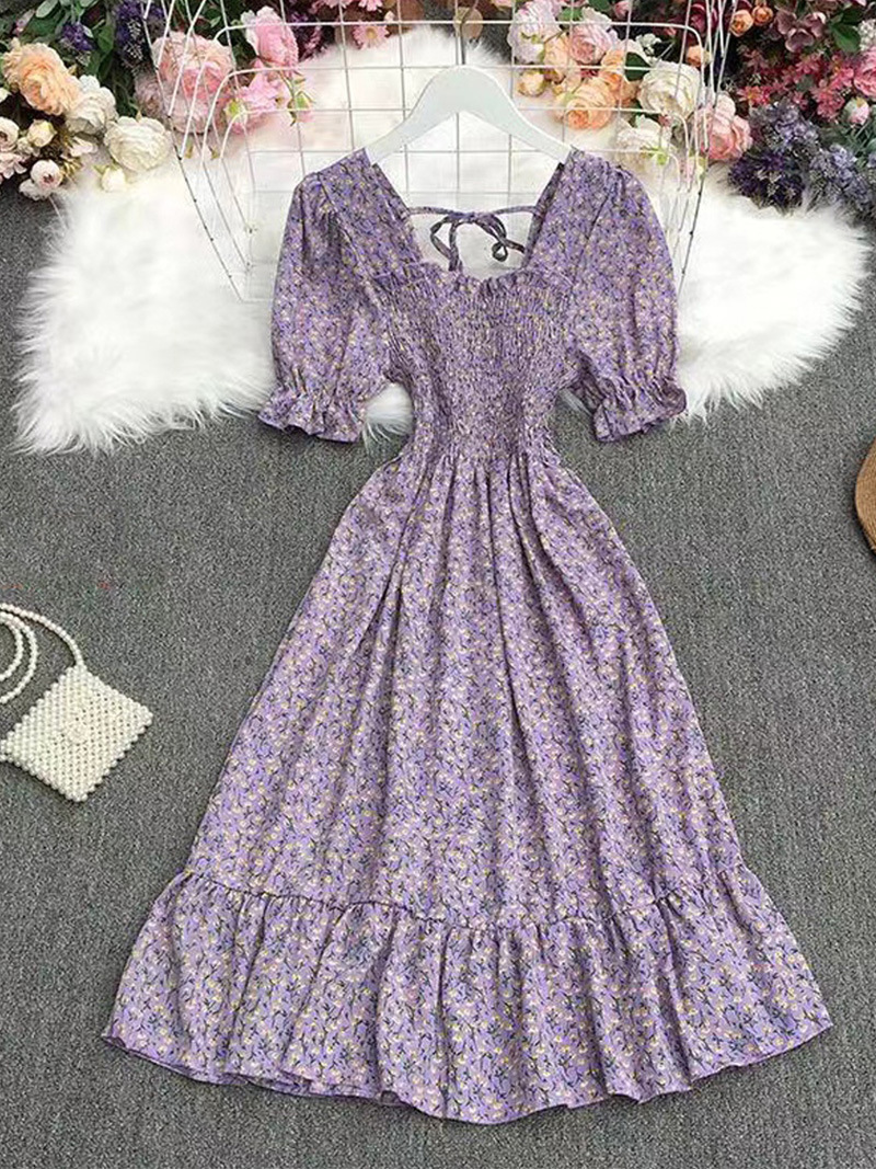 Picture of Southeast Asia Cross-border E-commerce 2025 Summer Sweet French Retro High Waist Slimming Women's dress Factory Outlet