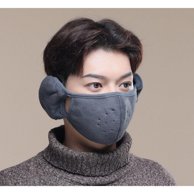 Picture of Autumn and Winter mask earmuffs two-in-one warm earmuffs women's breathable cold-proof self-heating adult riding mask