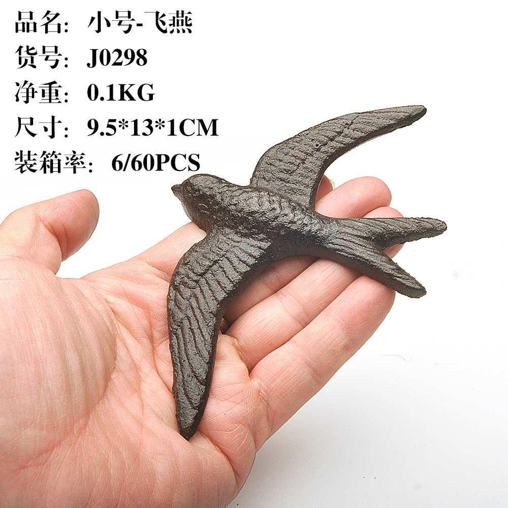 Picture of Cast Iron Flying Swallow Creative Retro Wall Decorations Swallow Personality Home Decorations Hallway Courtyard Garden Courtyard Crafts