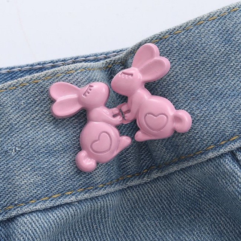 Picture of Chinese Knot Waist Buckle Pair Buckle Flat Bottom Removable Nail-free Seam-free Button Girl's Trouser Skirt Waist Size Change Artifact