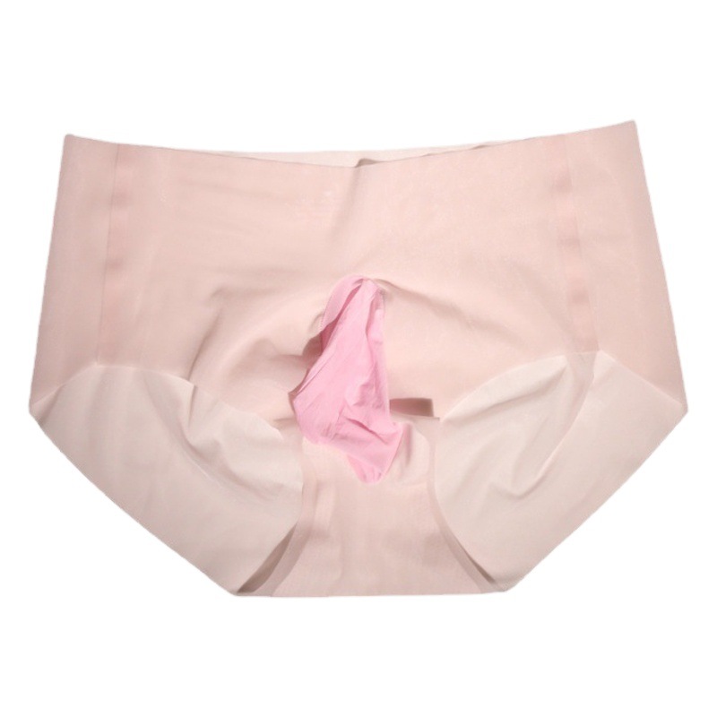 Japanese Low Waist Seamless Ice Silk Mask men's underwear ultra-thin nude transparent bullet separation elephant JJ set underwear