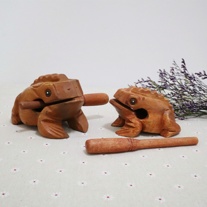 Picture of Thailand Frog Wood Carving Ornaments Hand Carved Toad Wood Fish Creative Sound Toy Solid Wood Toad Wood Frog Craft
