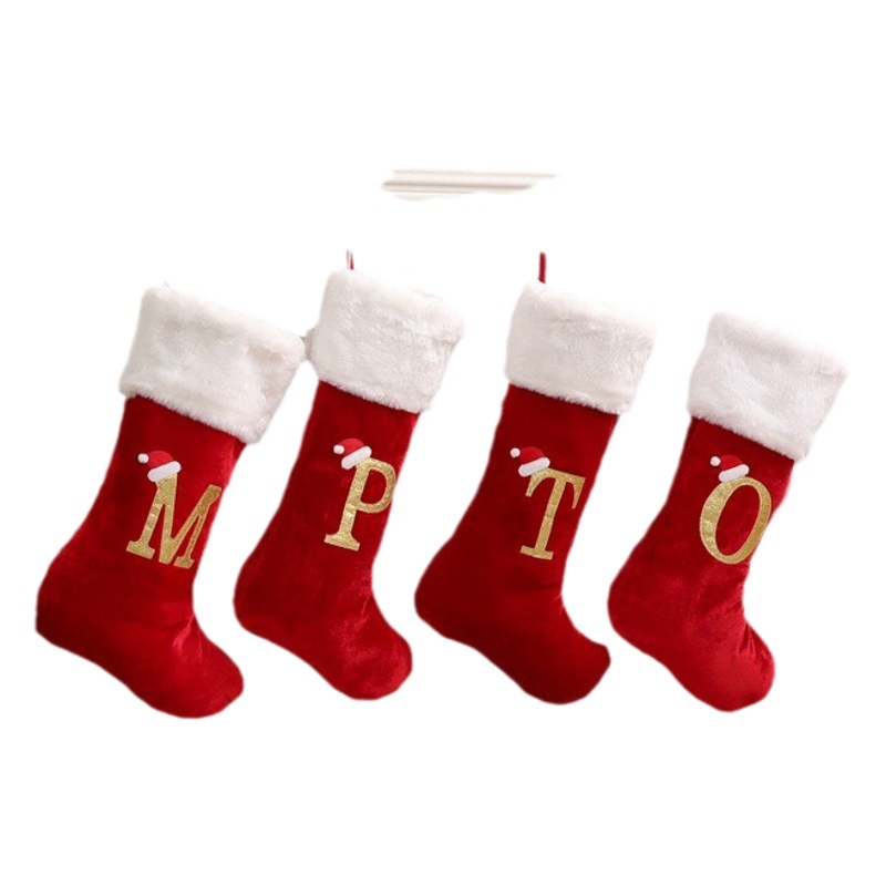 New Hot Selling New Letter Christmas Socks Christmas Tree Decoration Pendant Letter Socks Christmas Decoration Gift Bag Christmas