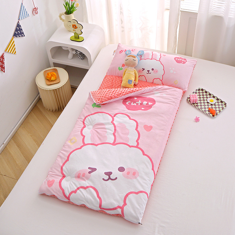 Picture of Cross-border foreign trade autumn and winter thickened large version of cartoon children's kindergarten baby velvet peas velvet sleeping bag kick-proof quilt wholesale