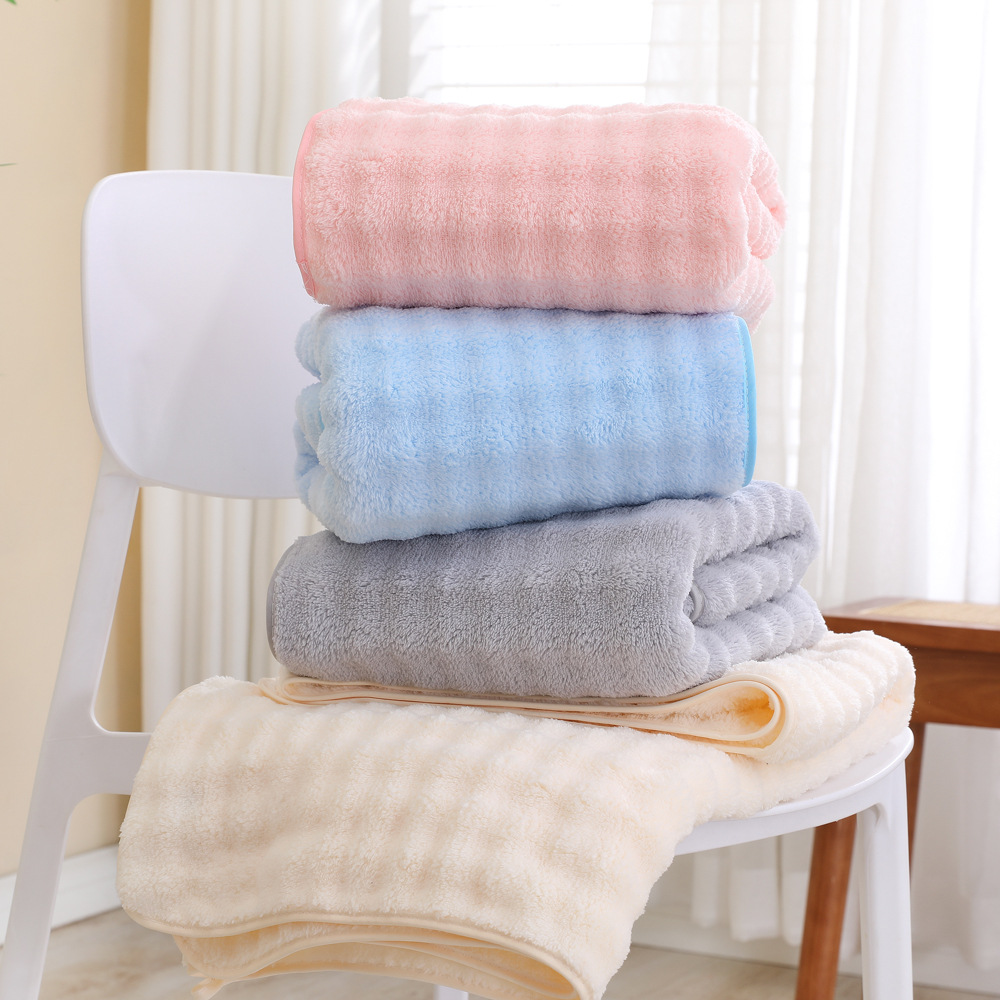 Picture of New Enlarged and Thickened Coral Velvet Bath Towel, Bubble Velvet Couple Towel, Absorbent, Quick-Drying, Soft, Not Easy to Shed Hair, Adult Wrap Towel