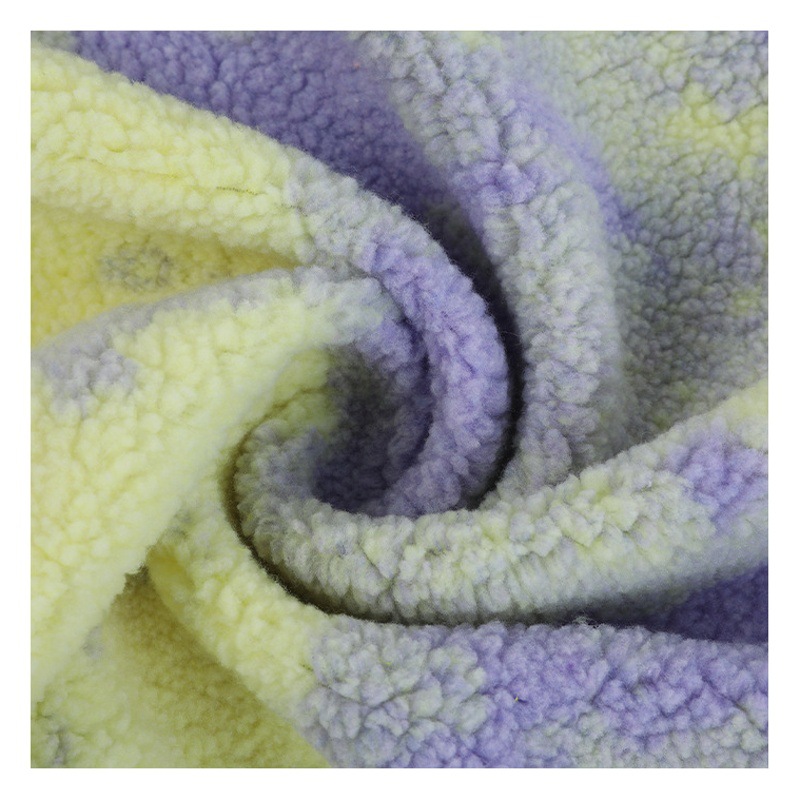 Autumn and Winter national fashion sweater coat grain cashmere fabric 330g gradient tie-dyed lamb wool lambswool fabric