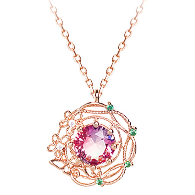 Flowers Four Seasons Necklace Women's ins Color-free Collarbone Chain Light Luxury Niche 2022 New Birthday Gift for Girlfriends