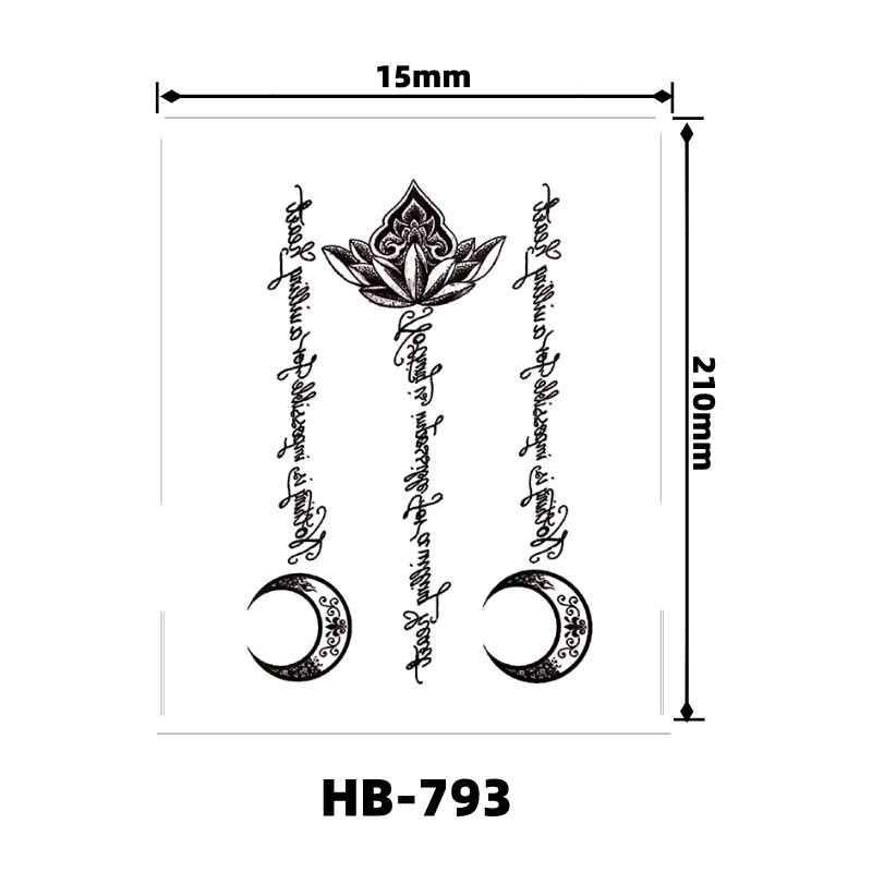 Picture of Factory wholesale tiger blood wolf head tattoo stickers to map custom small fresh English letters cartoon pattern stickers