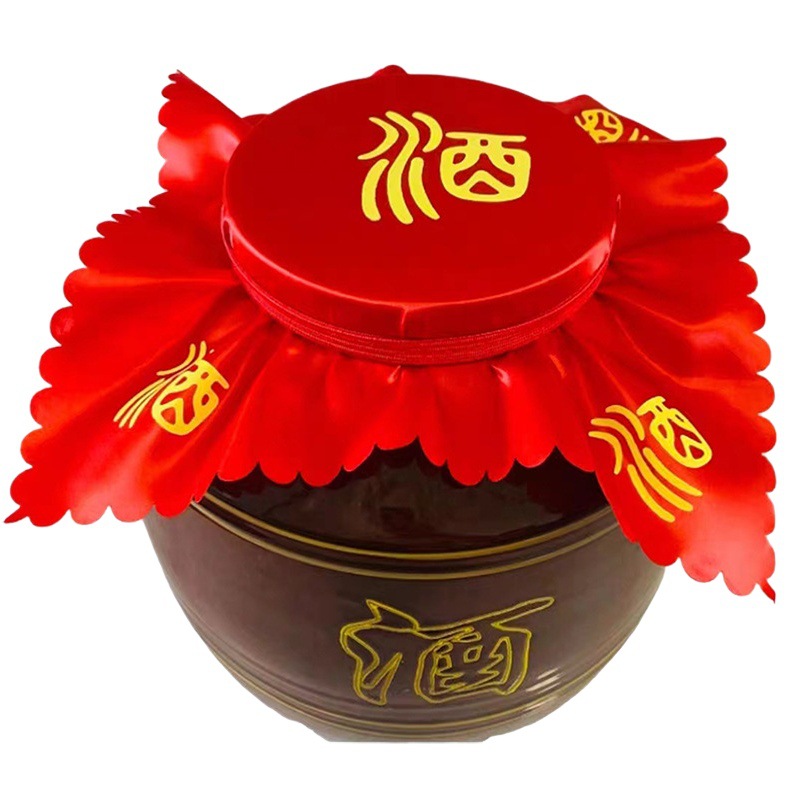 Large Wine Jar Cloth, Wine Head Cloth, Decorative Packaging Quantity Manufacturer Wholesale, Large Discount, Washable Red Sealed Wine Cloth