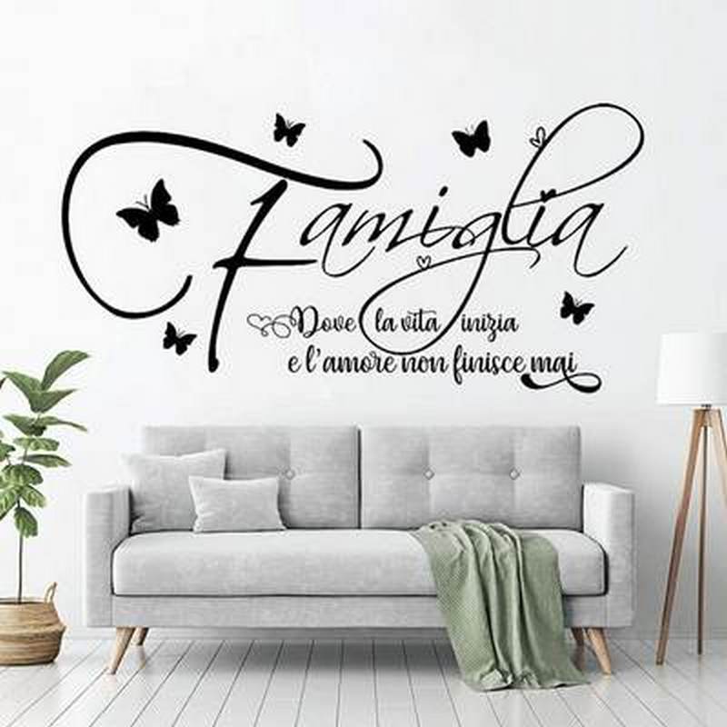 Famiglia Dove la vita... butterfly pattern Italian living room decorative carved wall stickers