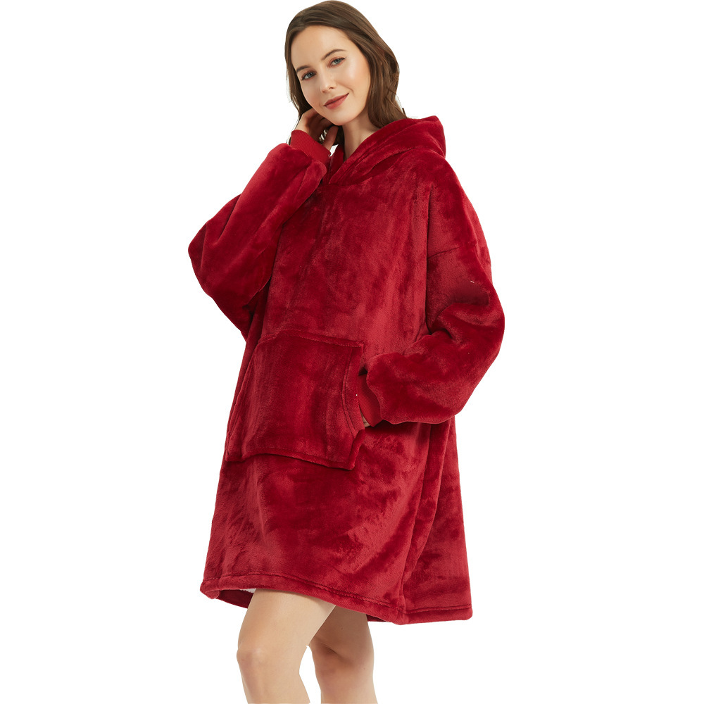 Picture of TV Explosions hugglehoodie Pullover Fleece Clothing Hooded Outdoor Cold-proof Warm Lazy TV Blanket Nightgown Women