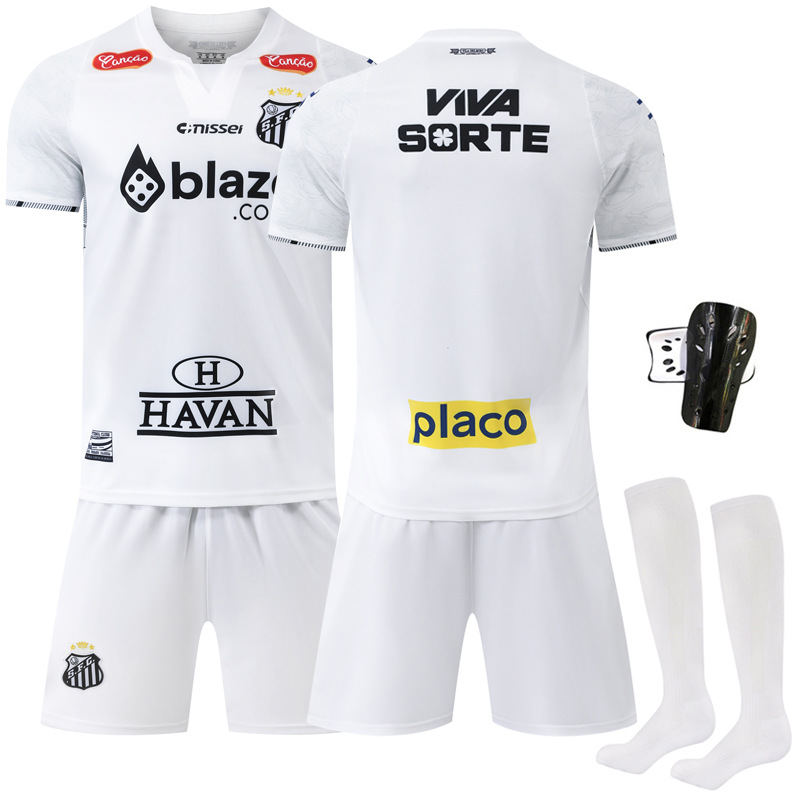 Picture of 2425 Sportswear No.10 Neymar Jersey White Brazilian League Away Stripes Santos Home Football Suit