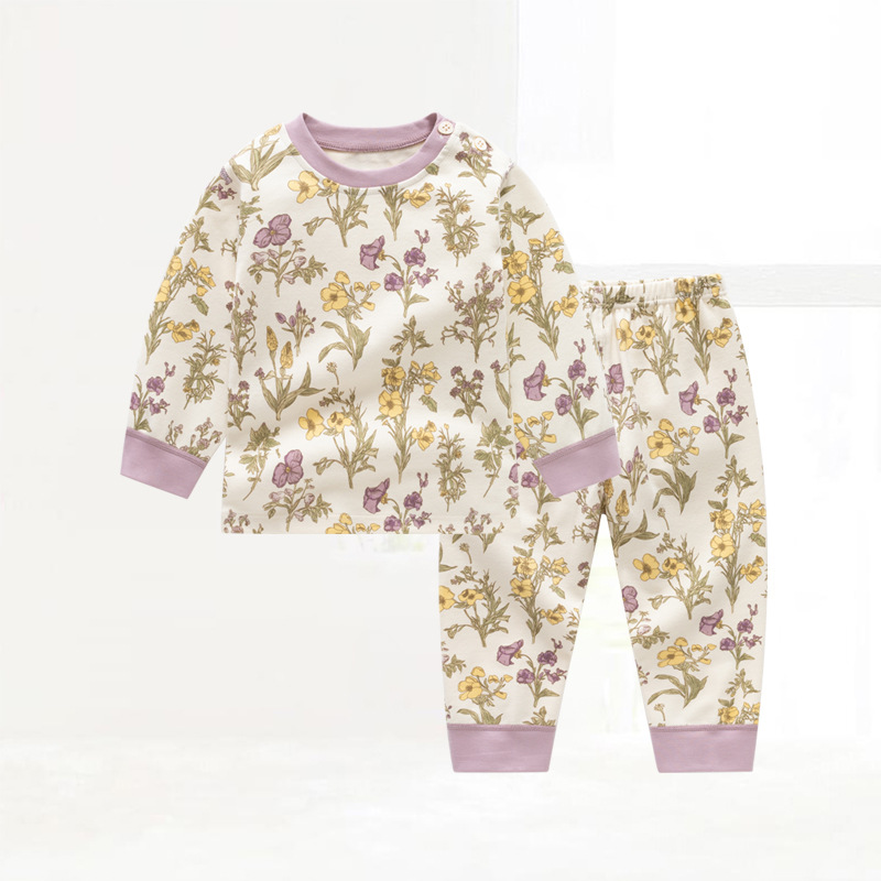 Picture of Children's autumn and winter Shu velvet Korean style clothing autumn clothes long pants boneless baby underwear home suit two pieces in stock