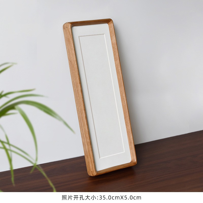 Picture of Solid Wood Photo Frame with Mortise and Tenon Joints, Long Strips with Rounded Corners and Beveled Edges, Combination Wedding Couple Desktop Creative Display Stand Wholesale Wedding Picture Frame