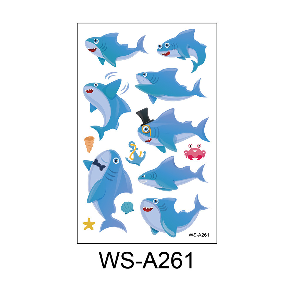 Picture of Spot Wholesale Children's Cartoon Original Tattoo Stickers Marine Animal Summer Tattoo Stickers Dolphin Shark Little Whale