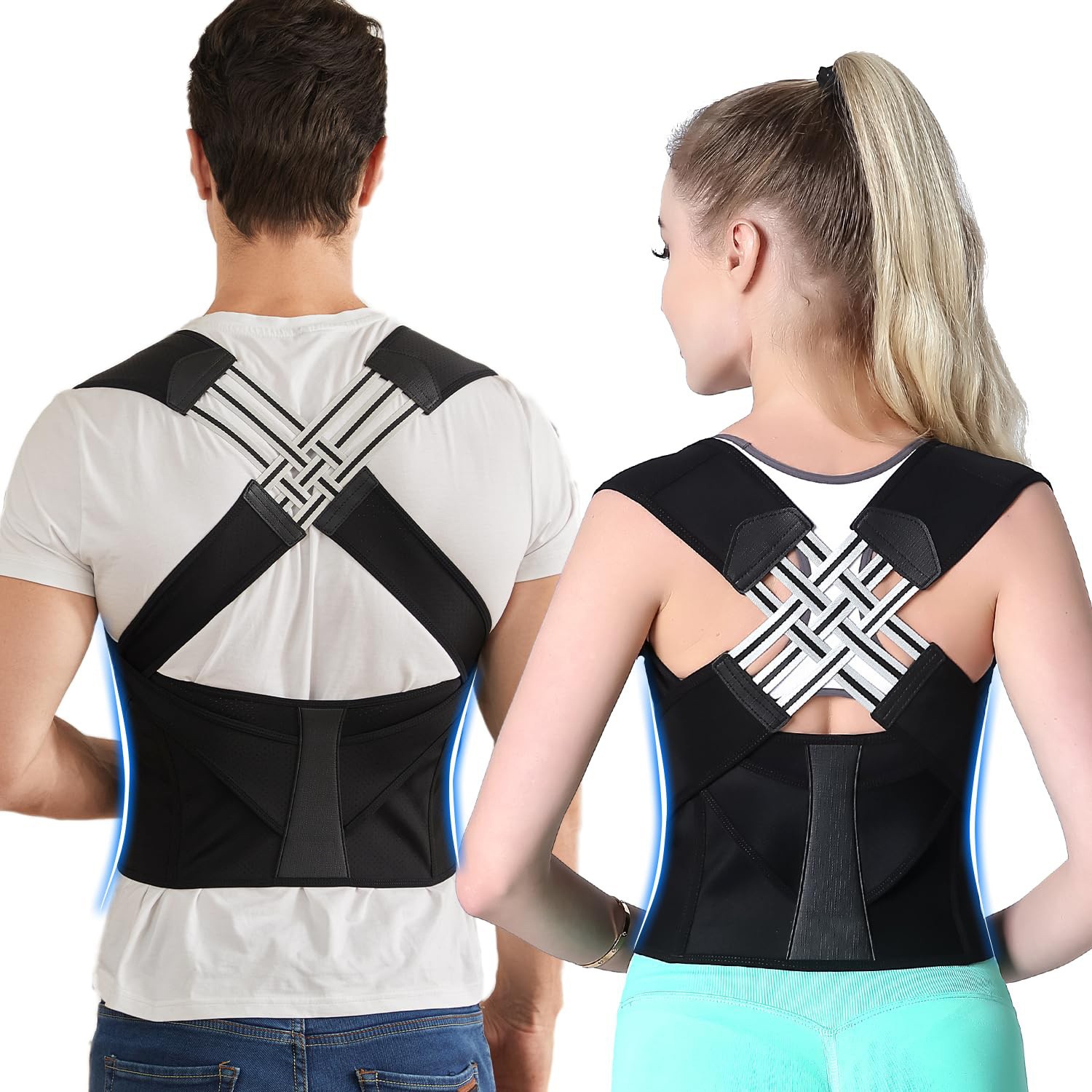 Picture of New Adult Shaping Men's and Women's Adult Strap Invisible Open Shoulder Prevention Humpback Orthotic Back Orthotic Strap