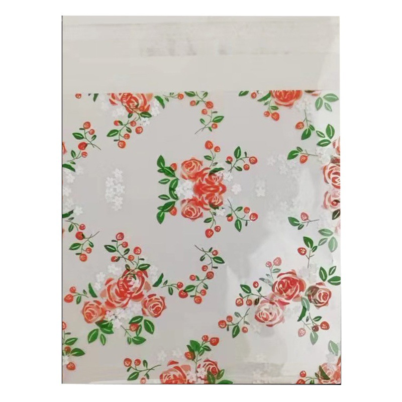 Rose baking packaging bag biscuit bag handmade soap packaging bag self-sealing bag plastic bag wholesale