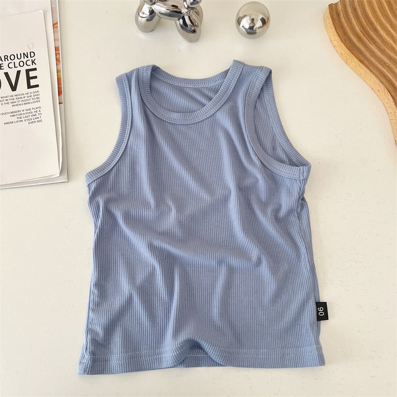 Picture of Children's Vest Modal Summer Thin Outer Wear Seamless Mask T-Shirt Baby Boys and Girls Bottoming Tops for Men