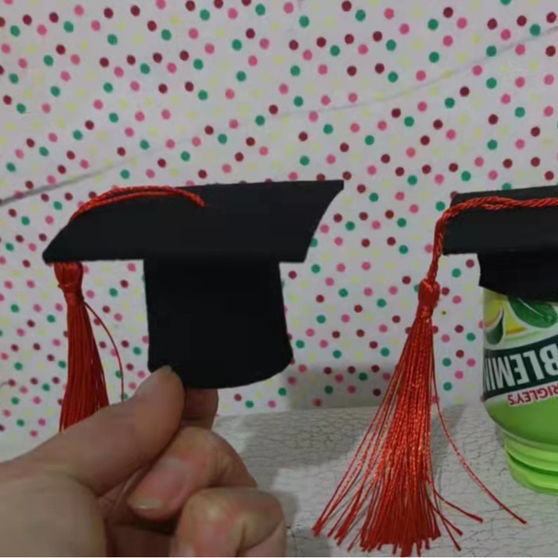 Picture of Mini Doctor's Hat, Bachelor's Graduation Hat, Wine Bottle, Small Hat, Decorative Hat, Cake Decoration Insert, Foreign Trade Wholesale