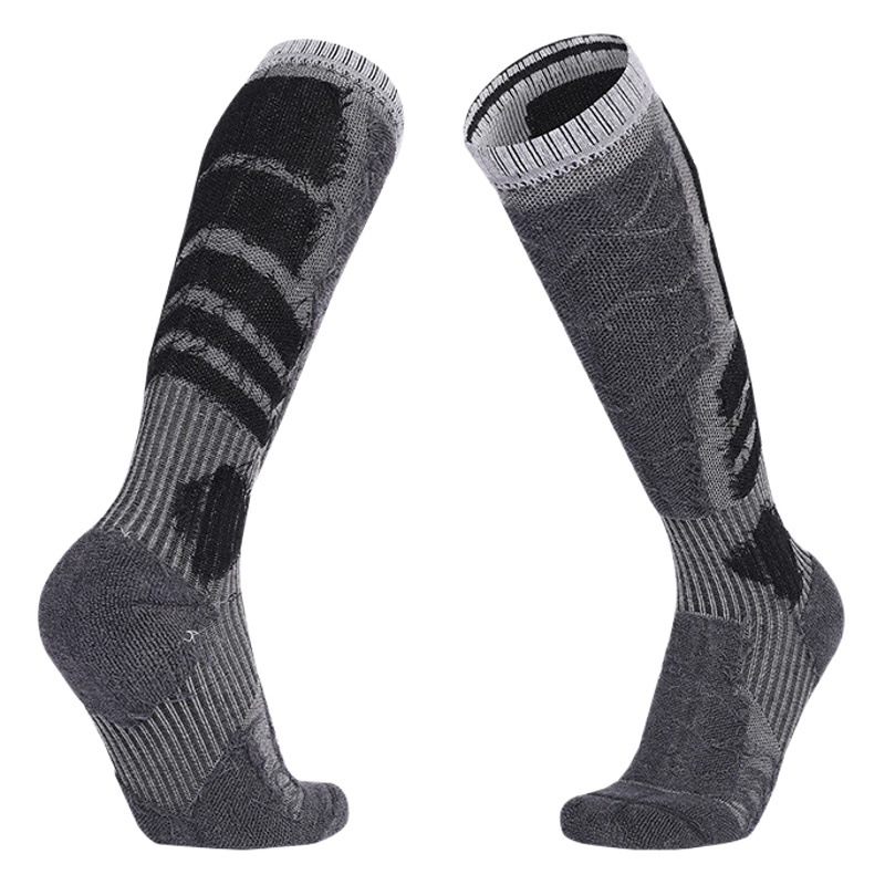 Two Wolf Men's Ski Socks Sports Thickened Towel Bottom Long Merino Wool Socks Deodorant Warm Socks