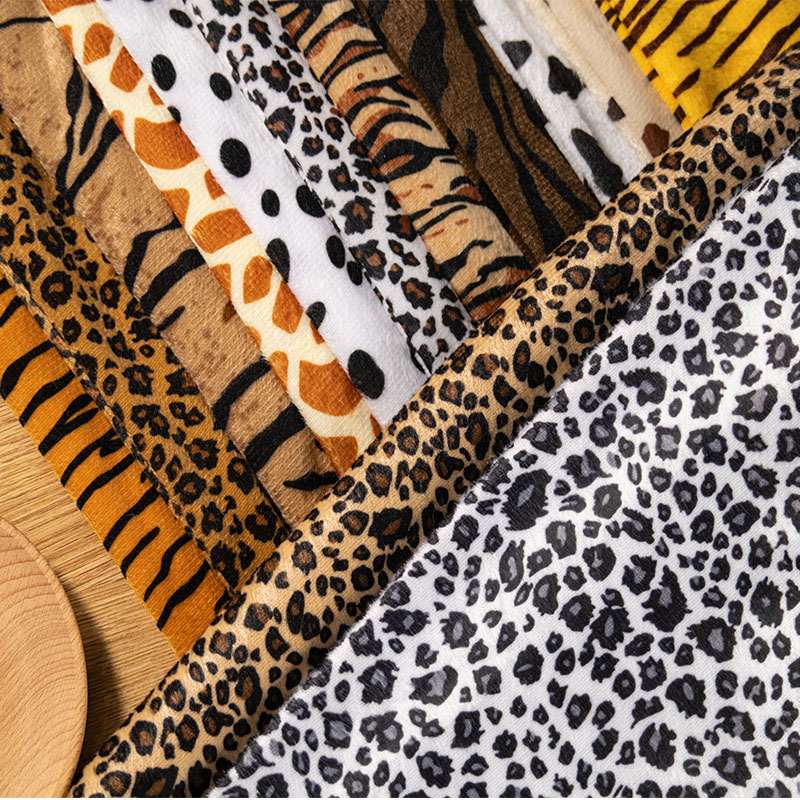 Animal print short plush fabric tiger striped leopard print zebra cow pattern fabric savage outfit DIY toys