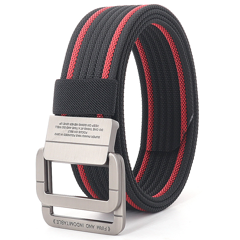 Picture of Alloy double loop buckle belt men's Korean woven nylon tactical sports outdoor pants belt canvas wholesale men's