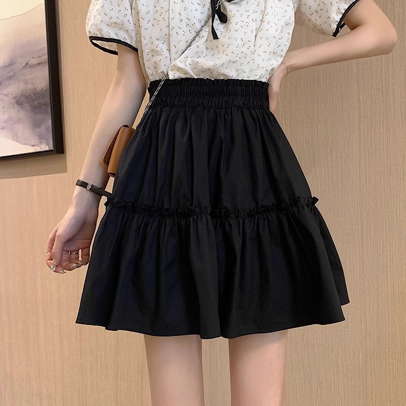 Plus-Size High-Waisted Floral Pleated Skirt for 2024, Ruffled Slimming A-Line Pleated Skirt for Summer, High-Waisted and Slimming