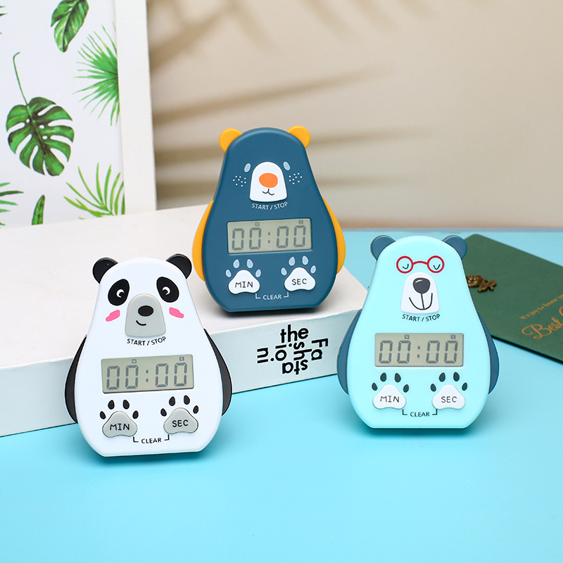 Cartoon Darling bear electronic timer student learning time manager kitchen reminder is reversing time device