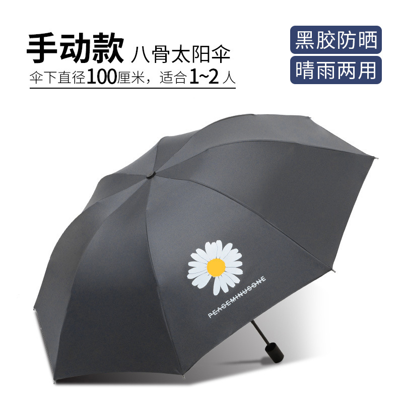 Picture of A large number of wholesale automatic umbrella women's folding dual-purpose umbrella sunscreen UV protection sun umbrella printable advertising