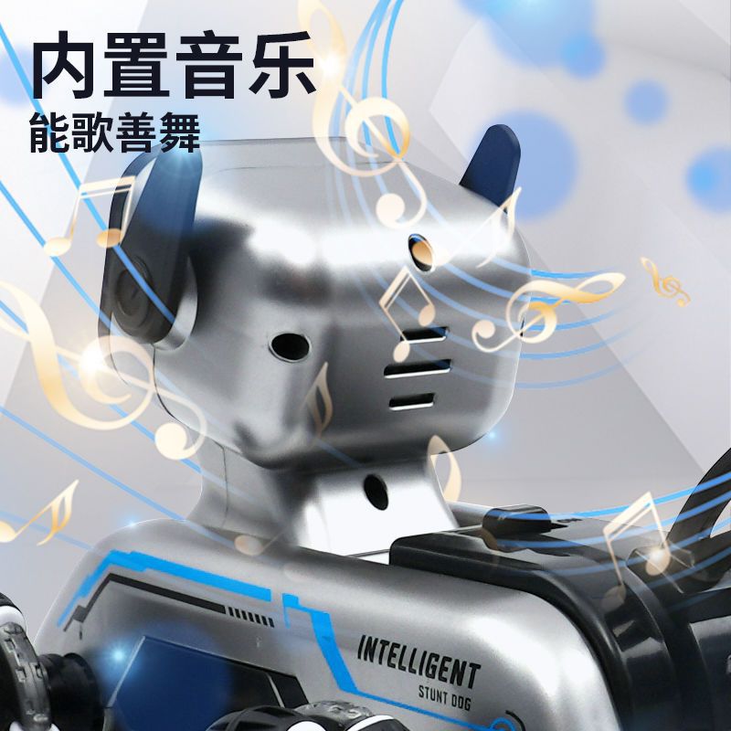 Picture of Internet Celebrity Kidsren's Remote Control Car Eight-wheel Stunt Mechanical Dog Swing Arm Climbing Off-road Vehicle Digital Music Robot Dog Toy