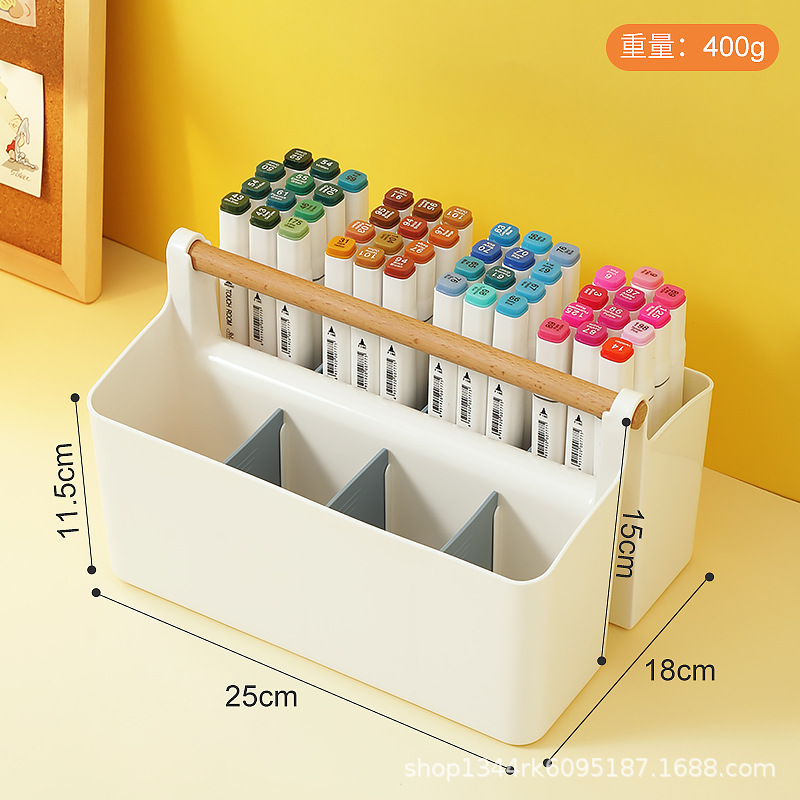 Picture of Large capacity pen holder children's watercolor pen marker pen brush storage box book desktop boys and girls stationery pencil bucket