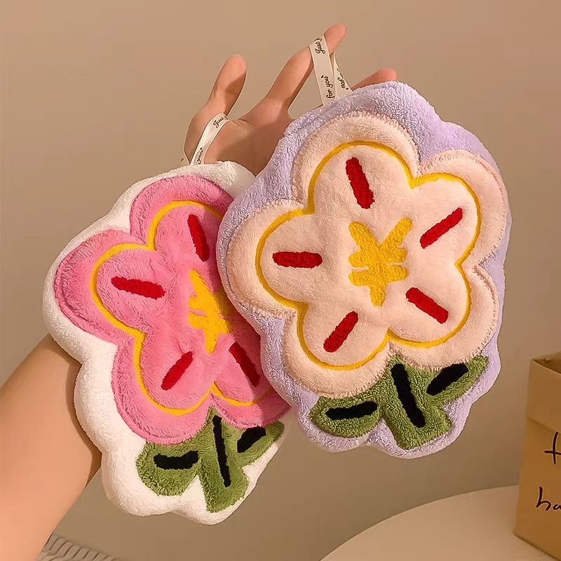 Picture of Rich flower cute towel hanging kitchen bathroom towel bathroom absorbent non-stinky quick-drying towel