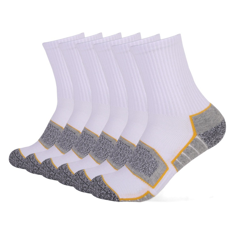 Two Wolf Outdoor Mid-Calf Sports Socks Thickened Towel Sweat-Absorbent and Deodorant Sports Bottom Mountaineering Hiking Socks Men's Socks
