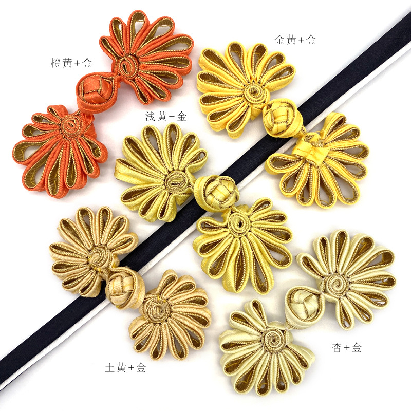 Chrysanthemum buckle cheongsam buckle round chrysanthemum children's clothing button ethnic style wedding sticker gift box button baixi Chinese style buckle