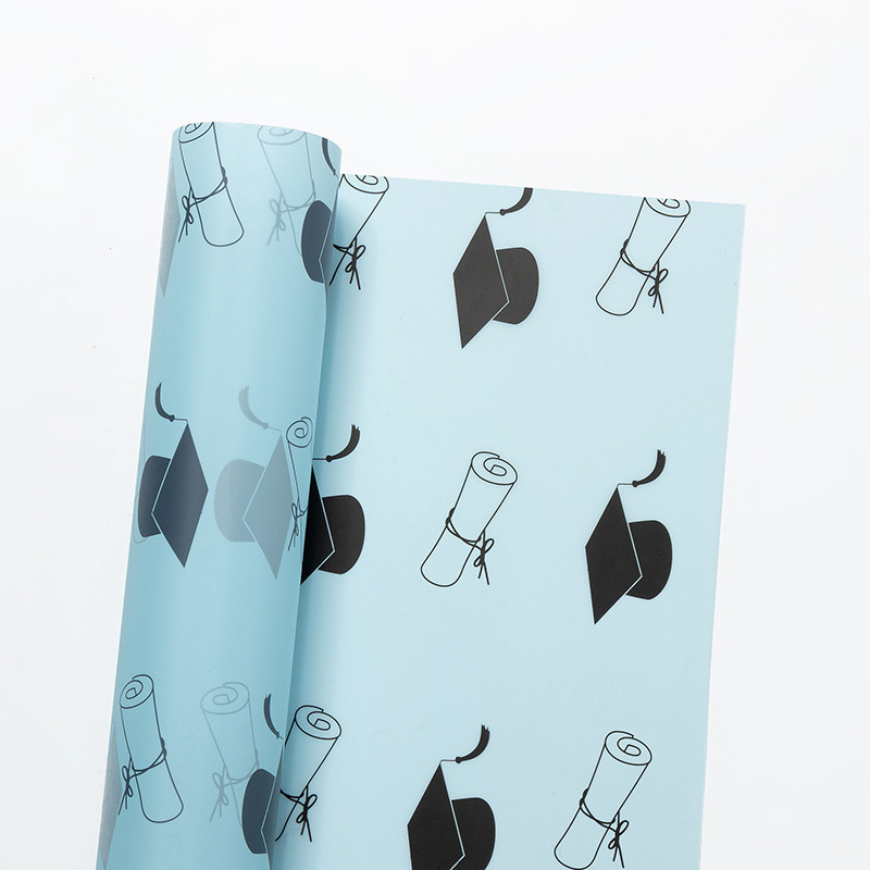 Picture of Graduation season waterproof bow book flower wrapping paper college entrance examination doctor hat bouquet wrapping paper gift flower paper 1