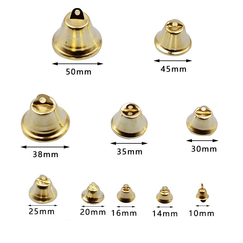 Picture of Factory wholesale 10-50mm Golden opening horn bell Christmas decoration small Bell Wind Bell DIY accessories wholesale