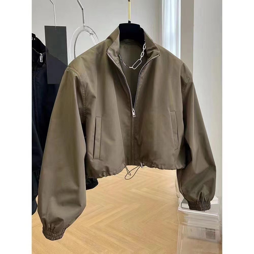 Jacket Women's Early Spring and Autumn Style 2025 New Chic Stand Collar Short Casual Small Workwear Temperament Jacket