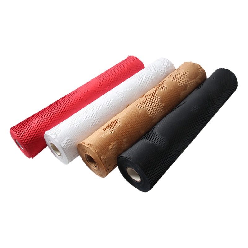 White Kraft Paper Roll Gift Box Filler Honeycomb Paper Courier Packaging Paper Flower Wrapping Paper Wholesale Moisture-Proof Paper