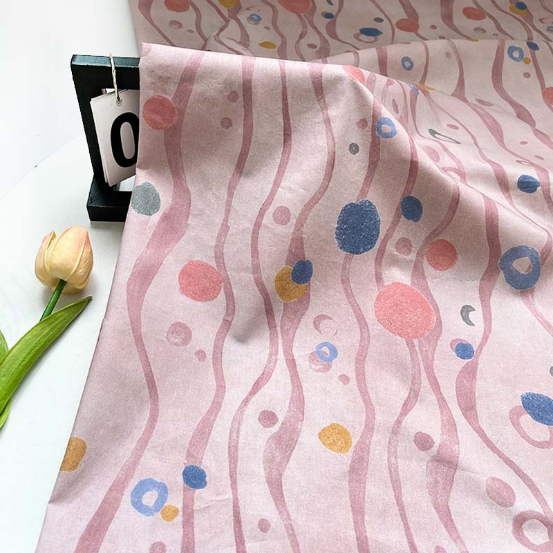 Cotton 60 Count Poplin Fantasy Dot Digital Printing Fabric Clothing Women's Dress Shirt Skirt Fabric