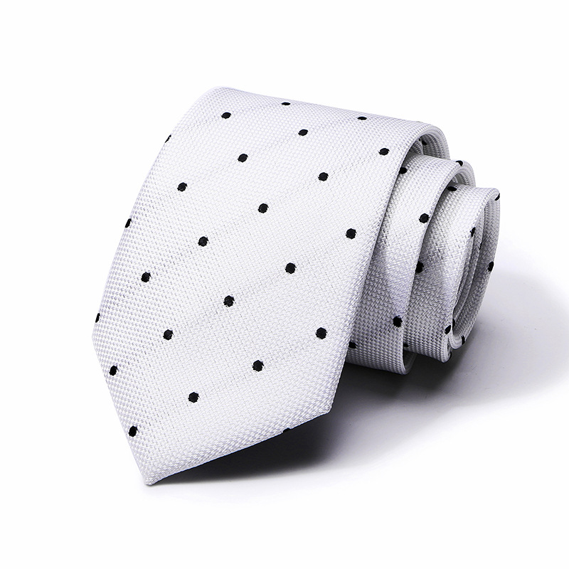 Picture of Tie spot tie polyester silk tie manufacturer 8cm business men's formal wear wedding studio tie